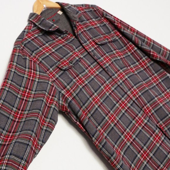 Woolrich Men's Ultimate Flannel Premium Brushed Cotton Shirt XL Red Gray Plaid - Picture 9 of 16